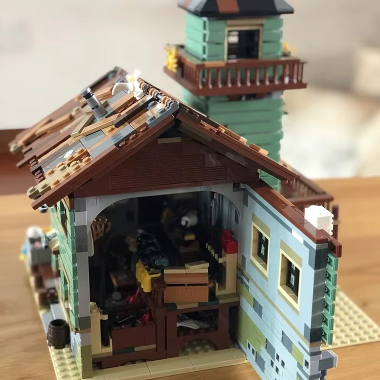 Fischerhaus am Hafen – detailreiches Klemmbaustein-Set mit 2.049 Teilen | LEGO-kompatibel