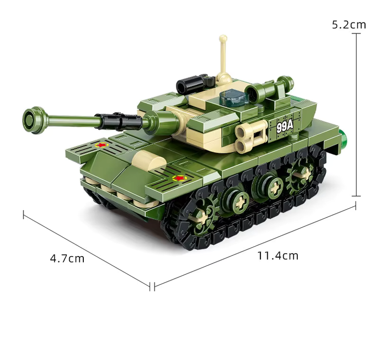 Panzer mit drehbarem Turm und Kettenantrieb | LEGO®-kompatibel