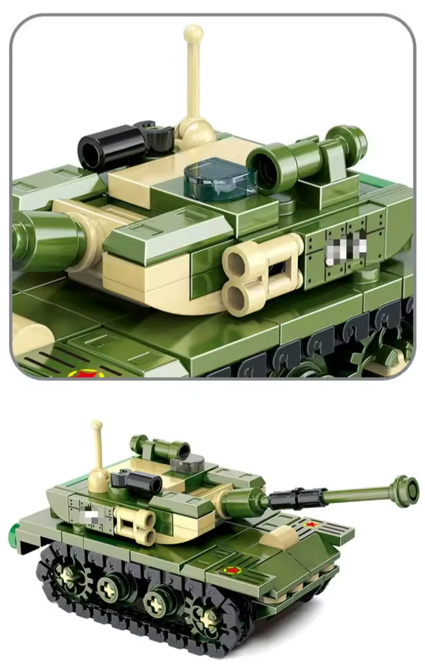 Panzer mit drehbarem Turm und Kettenantrieb | LEGO®-kompatibel