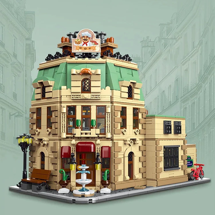 LEGO®-kompatibles Pariser Restaurant mit LED-Beleuchtung | 3.104 Steine