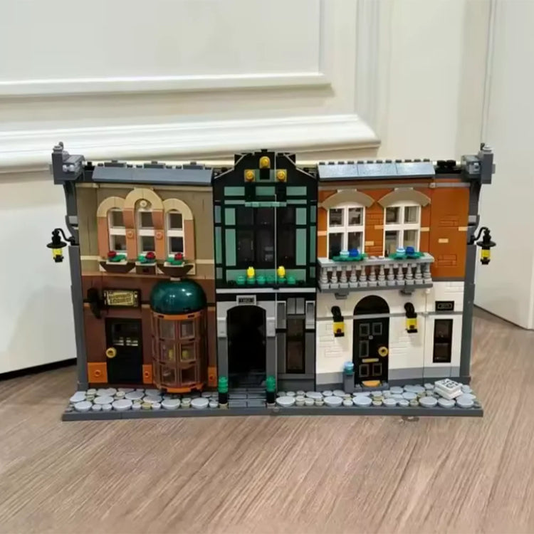 Historische Häuserzeile – 1.359-teiliges Klemmbaustein-Set mit Buchhandlung | LEGO®-kompatibel