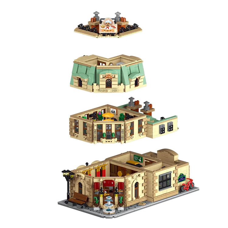 LEGO®-kompatibles Pariser Restaurant mit LED-Beleuchtung | 3.104 Steine
