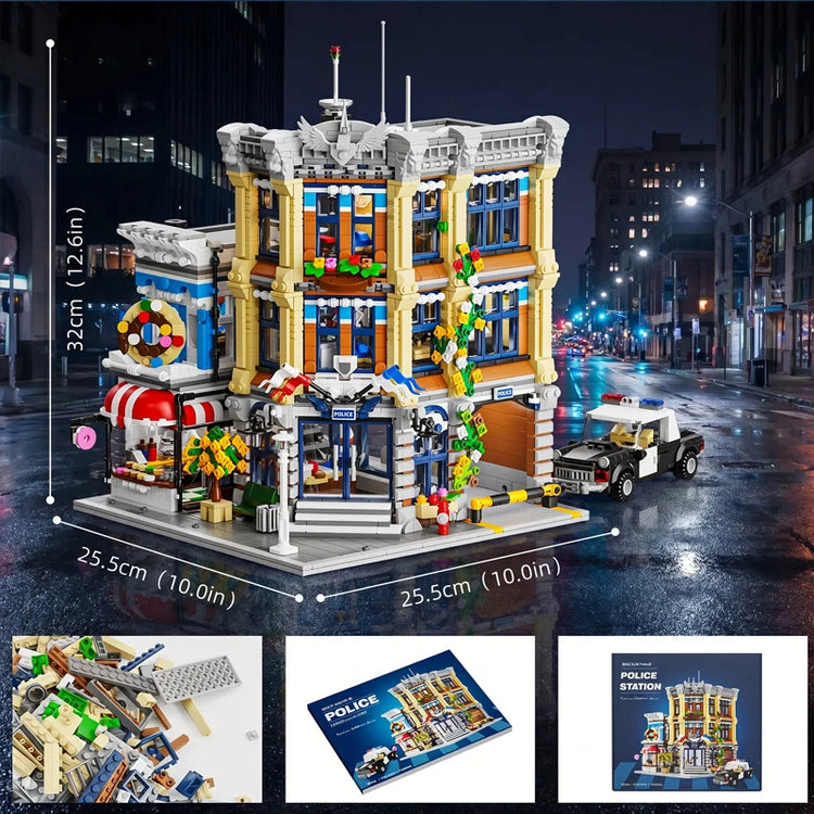 Polizeistation – 3-stöckiges Modular Building | LEGO®-kompatibel