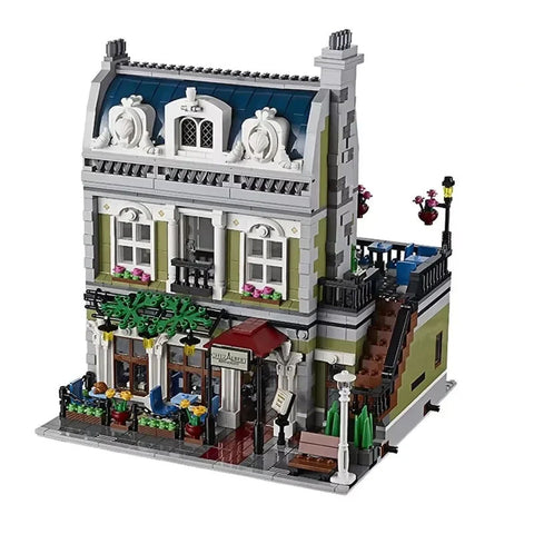Restaurant Klemmbaustein-Set mit 2.469 Teilen – Modularer Gebäudebausatz | ähnlich Lego® 10243