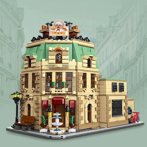 LEGO®-kompatibles Pariser Restaurant mit LED-Beleuchtung | 3.104 Steine