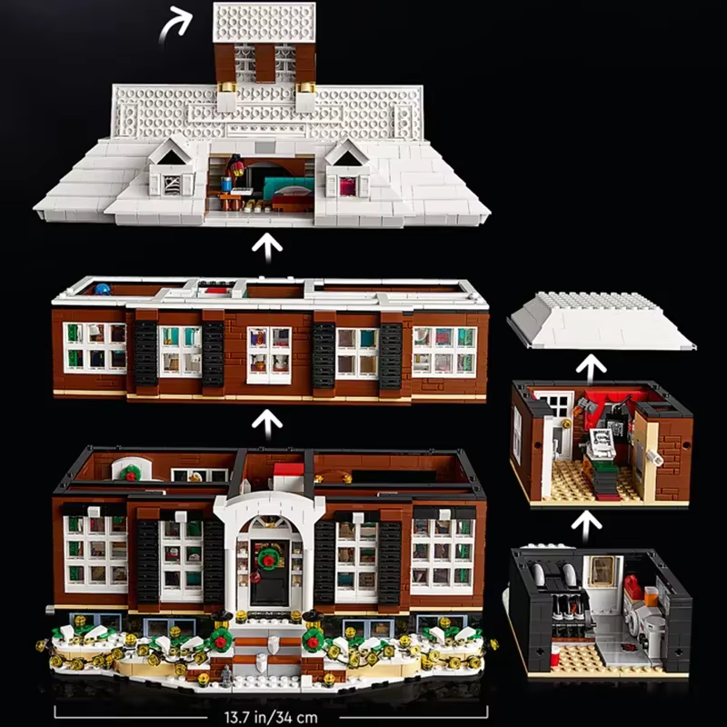 "Kevin allein zuhaus" - Großes Familienhaus – Klemmbaustein-Set mit 3.955 Teilen | LEGO-kompatibel
