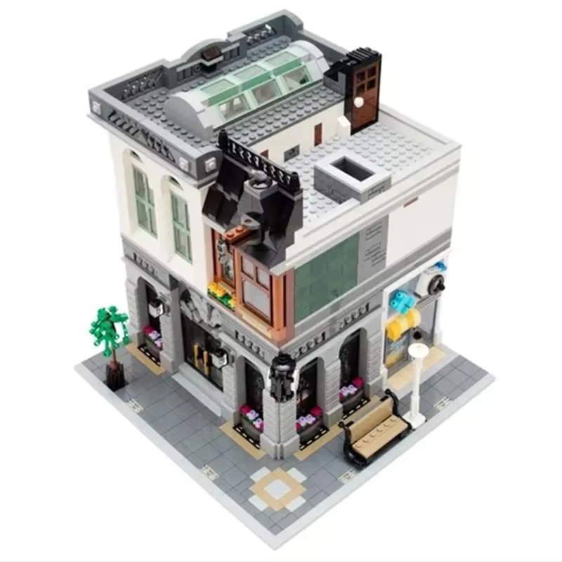 LEGO-kompatibler Bank-Bausatz mit Tresorraum + Wäscherei