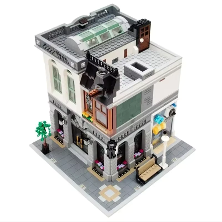 LEGO-kompatibler Bank-Bausatz mit Tresorraum + Wäscherei