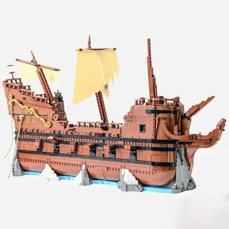 2912-teiliges Piratenschiff-Klemmbaustein-Set – großes Schiff mit Inneneinrichtung, Segeln und vielen Details