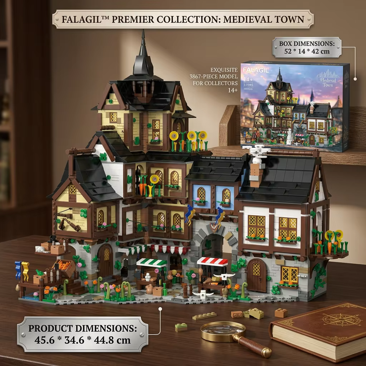 Mittelalterliche Stadt – 3.867-teiliges Architektur-Set | LEGO®-kompatibel