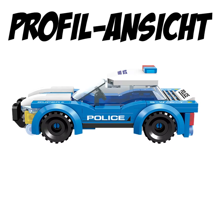 LEGO-kompatibles Polizeiauto – Bausatz Polizei Fahrzeug Spielzeug
