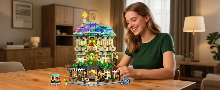 Café de Flore – detailreiches Klemmbaustein-Set mit 1.876 Teilen | LEGO-kompatibel