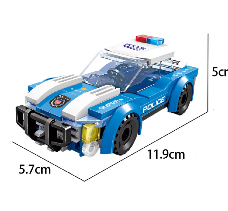 LEGO-kompatibles Polizeiauto – Bausatz Polizei Fahrzeug Spielzeug