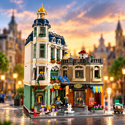 LEGO®-kompatible Einkaufsmeile - Bausteinset ähnlich Icons 11371