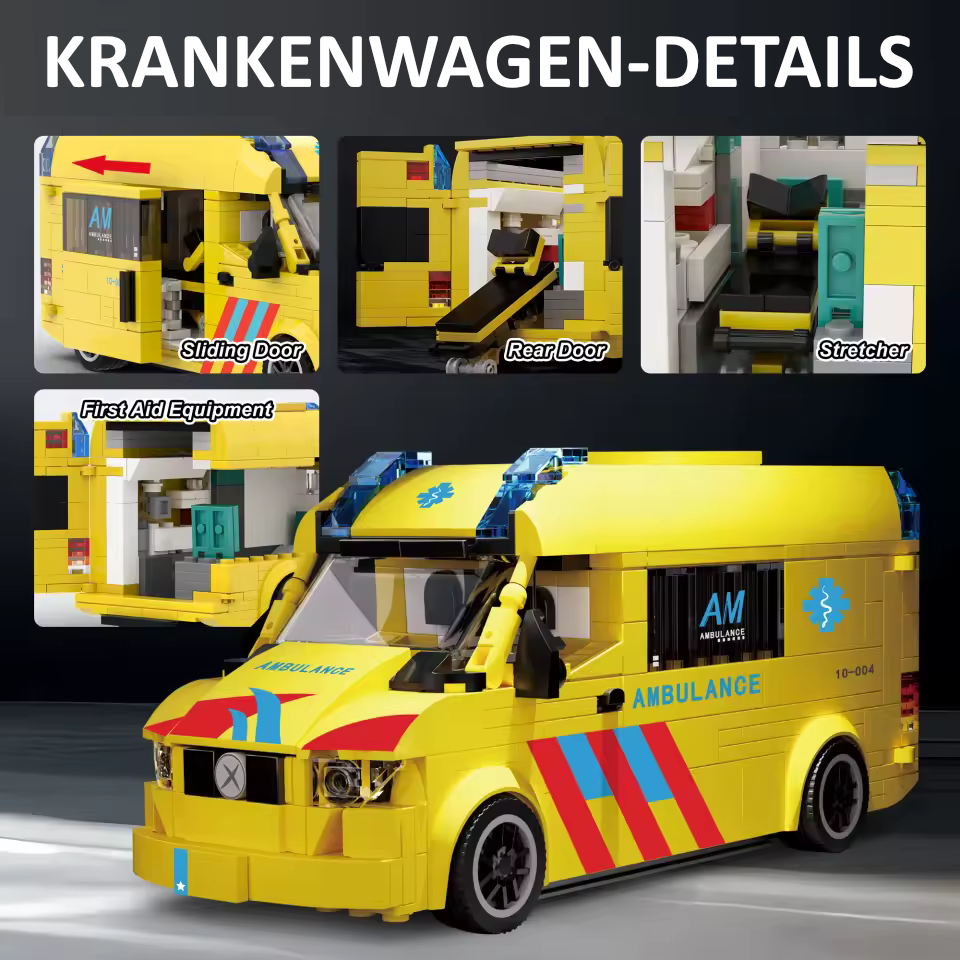 Lego-kompatibler Rettungswagen (Holland) - 648 Teile