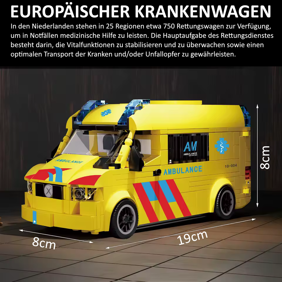 Lego-kompatibler Rettungswagen (Holland) - 648 Teile
