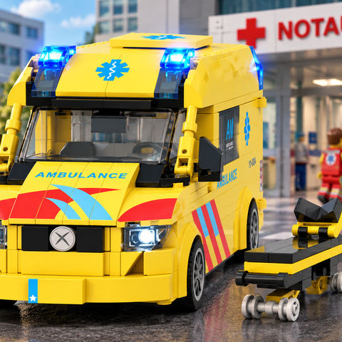Lego-kompatibler Rettungswagen - 648 Teile