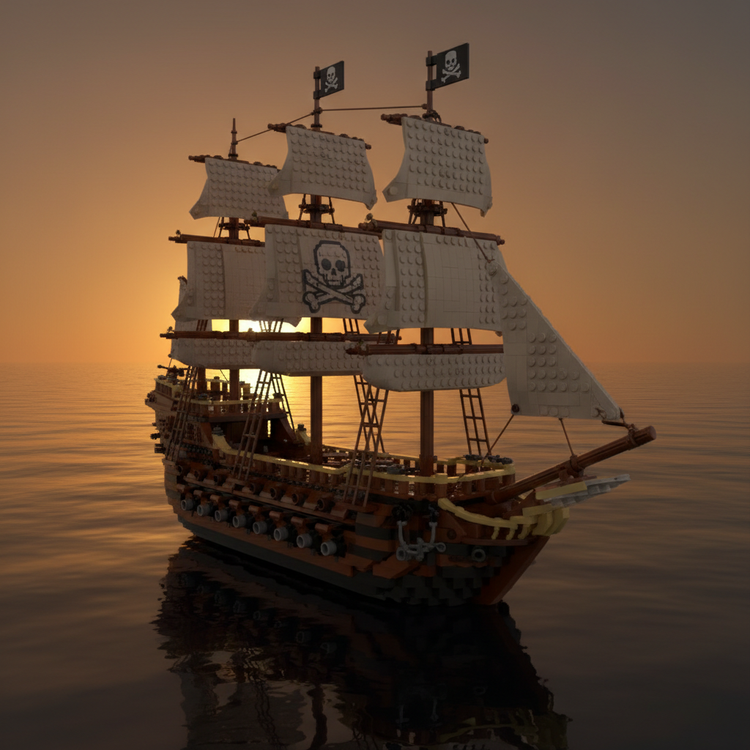 Piratenschiff Feed – Baustein-Look