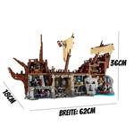 2912-teiliges Piratenschiff-Klemmbaustein-Set – großes Schiff mit Inneneinrichtung, Segeln und vielen Details