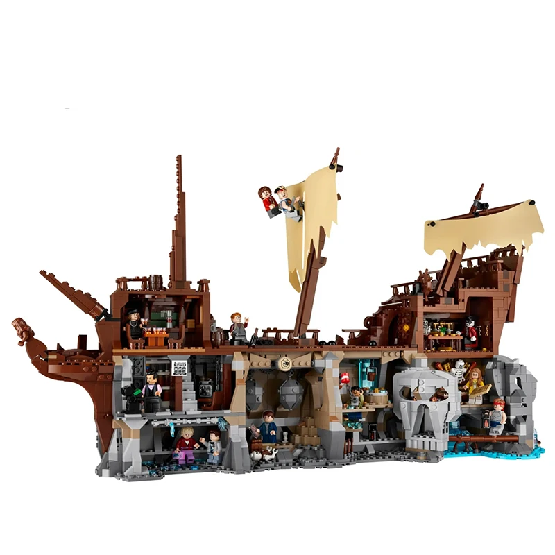 2912-teiliges Piratenschiff-Klemmbaustein-Set – großes Schiff mit Inneneinrichtung, Segeln und vielen Details