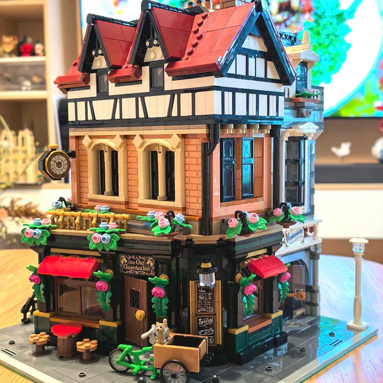 LEGO-kompatibles Eckhaus mit Pub - ähnlich Icons 10350