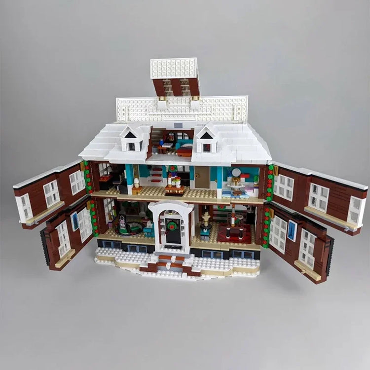 "Kevin allein zuhaus" - Großes Familienhaus – Klemmbaustein-Set mit 3.955 Teilen | LEGO-kompatibel