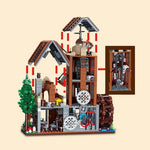 Windmühle mit Wasserrad – 1.580-teiliges Klemmbaustein-Modell mit LED-Beleuchtung | LEGO®-kompatibel
