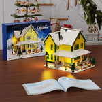 Weihnachtshaus mit Beleuchtung – festliches Klemmbaustein-Set | LEGO®-kompatibel
