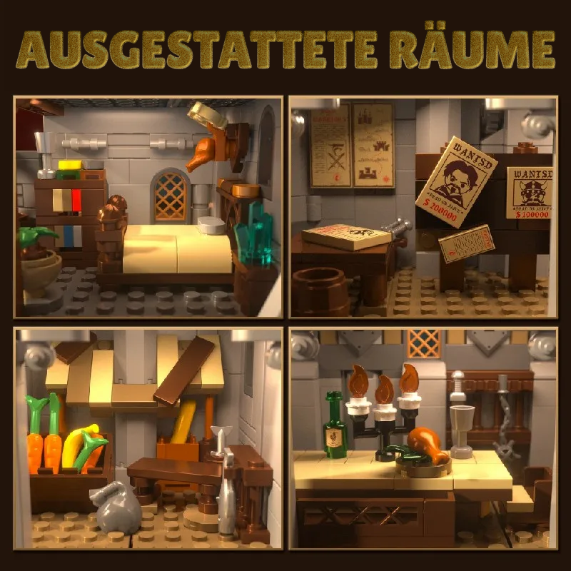 Baustein-Set Ritterburg „Heiliger Geist Schwert“ – modulare mittelalterliche Burg, 2.654 Teile