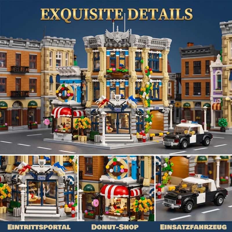 Polizeistation – 3-stöckiges Modular Building | LEGO®-kompatibel
