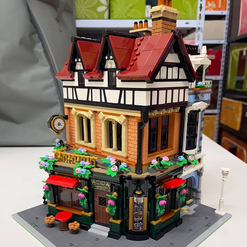LEGO-kompatibles Eckhaus mit Pub - ähnlich Icons 10350