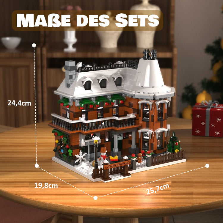 Verschneites Weihnachtshaus "Wonderful Life" mit LED-Beleuchtung | LEGO®-kompatibel