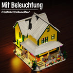 Weihnachtshaus mit Beleuchtung – festliches Klemmbaustein-Set | LEGO®-kompatibel