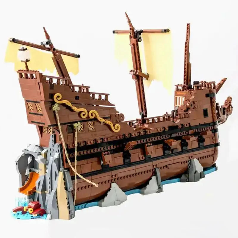 2912-teiliges Piratenschiff-Klemmbaustein-Set – großes Schiff mit Inneneinrichtung, Segeln und vielen Details