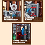 Windmühle mit Wasserrad – 1.580-teiliges Klemmbaustein-Modell mit LED-Beleuchtung | LEGO®-kompatibel