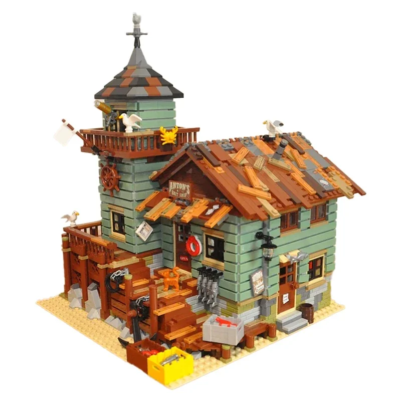 Fischerhaus am Hafen – detailreiches Klemmbaustein-Set mit 2.049 Teilen | LEGO-kompatibel