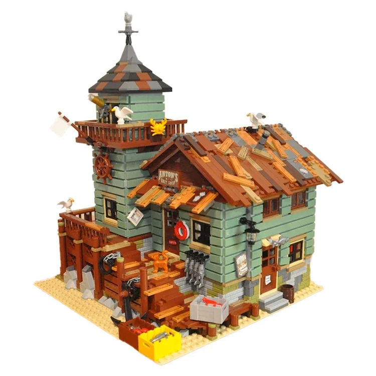 Fischerhaus am Hafen – detailreiches Klemmbaustein-Set mit 2.049 Teilen | LEGO-kompatibel