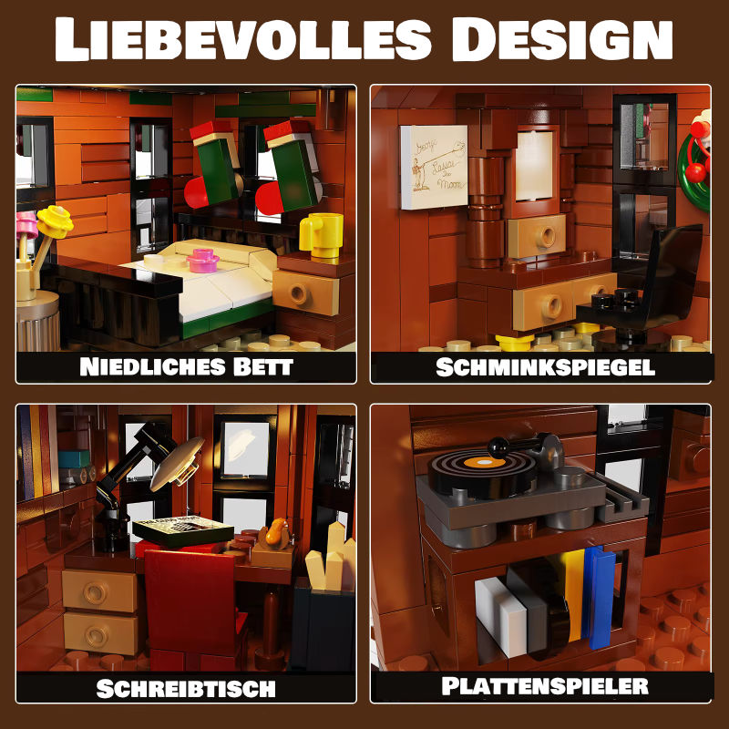 Verschneites Weihnachtshaus "Wonderful Life" mit LED-Beleuchtung | LEGO®-kompatibel