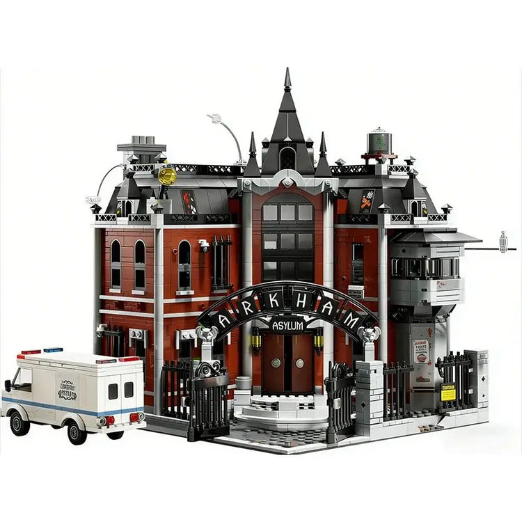 Superhelden-Krankenhaus – detailreiches Modell ähnlich LEGO Arkham Asylum | 2.953 Steine