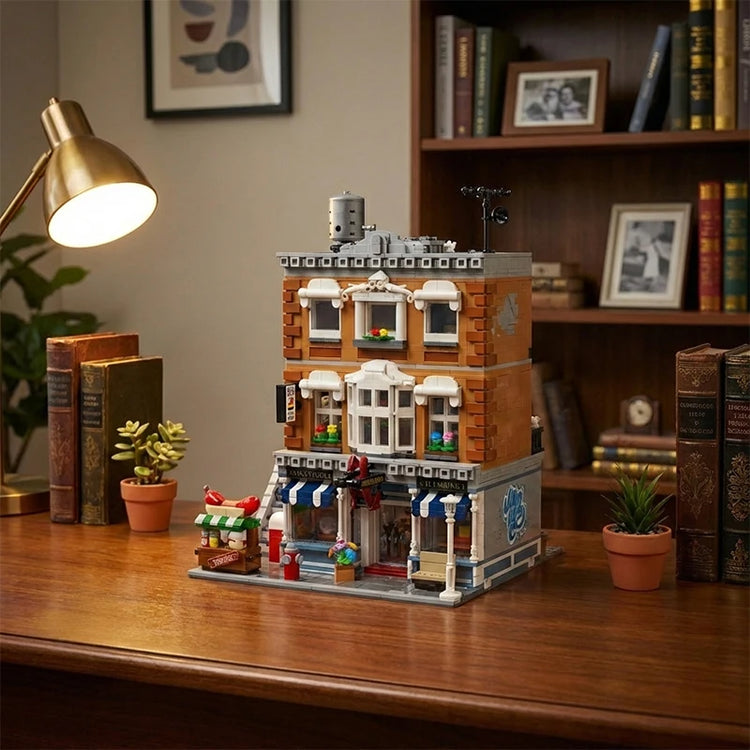 Retro-Eisenwaren-Geschäft – 3.642-teiliges Modular Building mit 7 Figuren | LEGO®-kompatibel