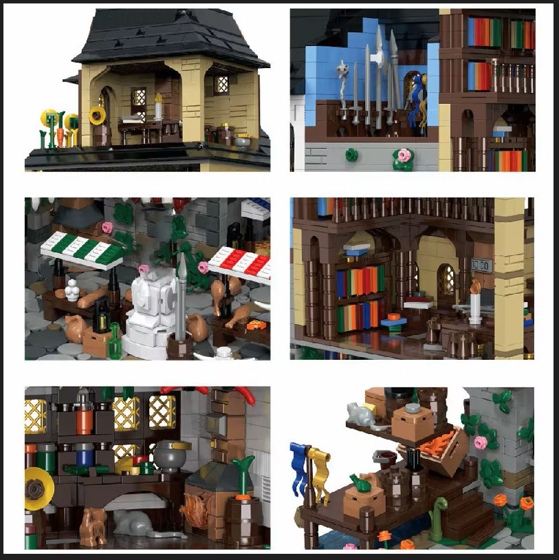 Mittelalterliche Stadt – 3.867-teiliges Architektur-Set | LEGO®-kompatibel