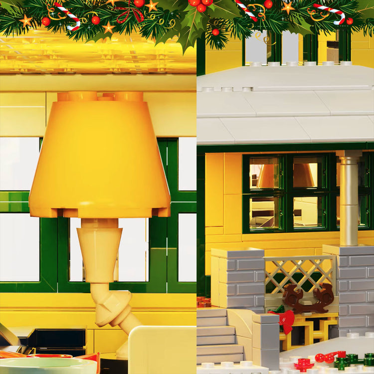 Weihnachtshaus mit Beleuchtung – festliches Klemmbaustein-Set | LEGO®-kompatibel