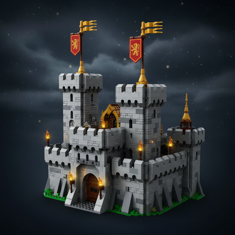 Ritterburg „Heiliger Geist Schwert“ – 2.654-teiliges XXL-Klemmbaustein-Set | LEGO-kompatibel