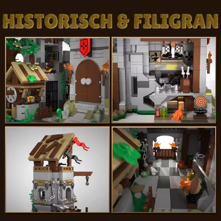 LEGO-kompatible Ritterburg der Heiligen Geisterritter - XXL-Bausatz mit 2.568 Teilen
